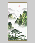 迎客松山水画