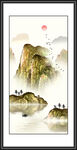 金属山水国画