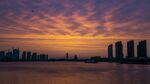 运河泗阳城市风光航拍延时