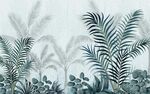 北欧热带植物背景墙