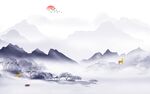 简约 爆款中式山水 tif分层