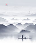 竖幅山水画