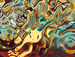玄关流体画 海洋抽象画 玄关抽