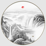 意境山水水墨画