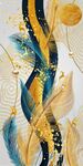 抽象羽毛烁金鹿玄关