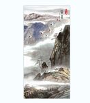新中式玄关山水画