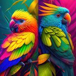 彩绘花鸟