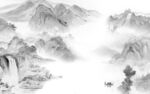 人气 高清灰色山水 tIf分层