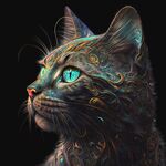 彩绘手绘猫头