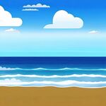 大海沙滩插画
