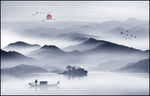 巨幅水墨山水画