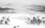 高清 简约灰色山水 tIf分层