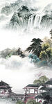 高档 玄关画山水图 TIf分层