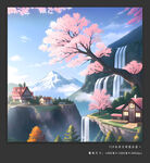 桃花装饰画