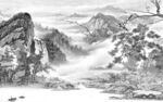 现代 高雅灰色山水 TiF分层