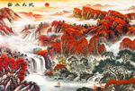 鸿运当头国画山水装饰画
