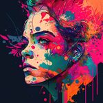喷墨女人头像