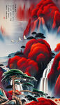 竖幅山水画