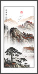 迎客松山水国画