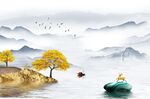 简约山水背景墙