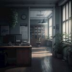 昏暗的办公室