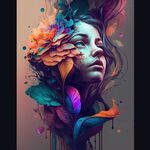 彩色花女人