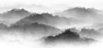 晕染山水水墨画