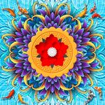 图案花纹九鱼图装饰画天顶地画