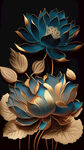 蓝金色莲花