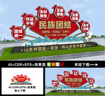民族团结雕塑 