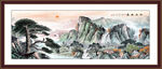 国画迎客松山水图