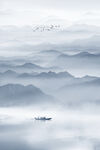 水墨山