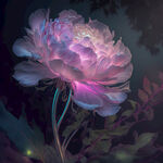 紫白色发光花