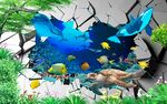 海底生物唯美3D背景墙