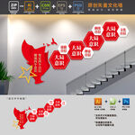 四个意识党建楼梯文化墙