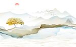 简约 沙发电视山水 tif分层