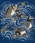 免扣中国风锦鲤底纹