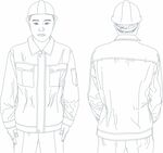 工人白描矢量素材