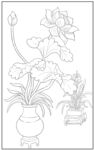 白描花瓶
