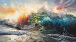 手绘海浪