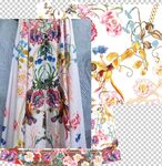 女装 长裙 定位花 数码印花 