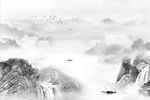 新中式山水背景墙