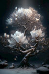 玉兰花装饰画