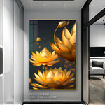 艺术玄关荷花装饰画