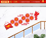 建党精神楼梯文化墙