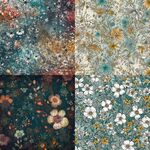 水彩花 手绘花 油画花 真丝印