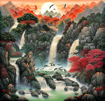 巨幅山水画 