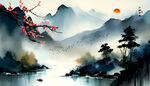 水墨山水画