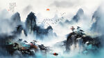 水墨山水画