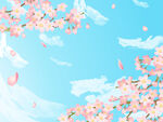 樱花蓝天背景